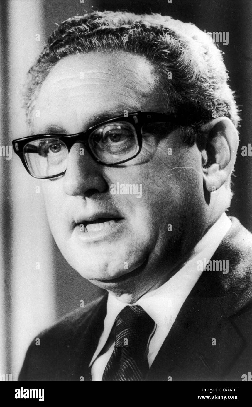 Henry Kissinger 56th Vereinigte Staaten Staatssekretär frühere Termine gehören uns National Security Advisor während der Nixon-Administration. Ca. 1974 Stockfoto