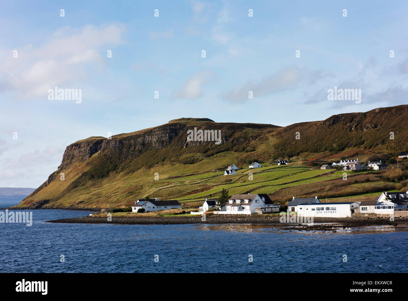 Das Dorf Uig in North western Isle Of Skye. Stockfoto