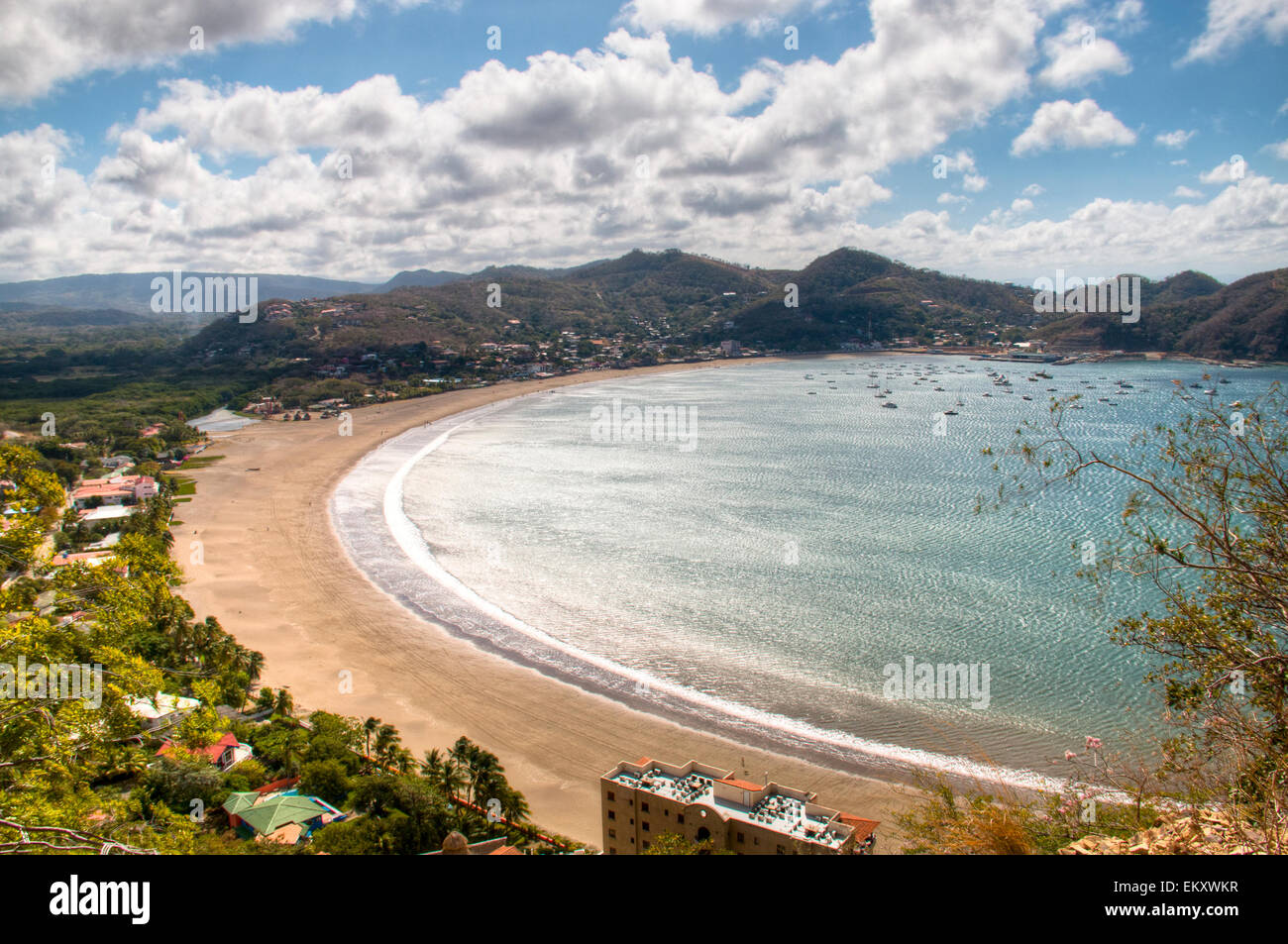 Blick über die Bucht von San Juan del Sur, Nicaragua Stockfoto