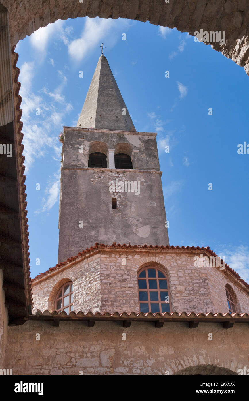 Euphrasius-Basilika in Porec, Istrien, Kroatien. UNESCO-Weltkulturerbe. Stockfoto