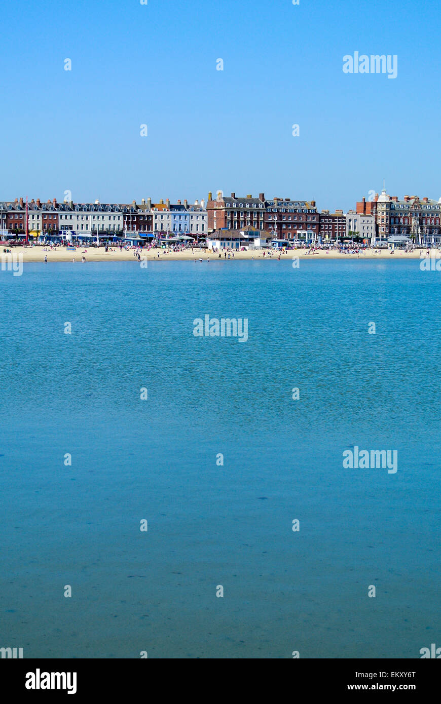 Blick über das Meer auf Weymouth Stockfoto