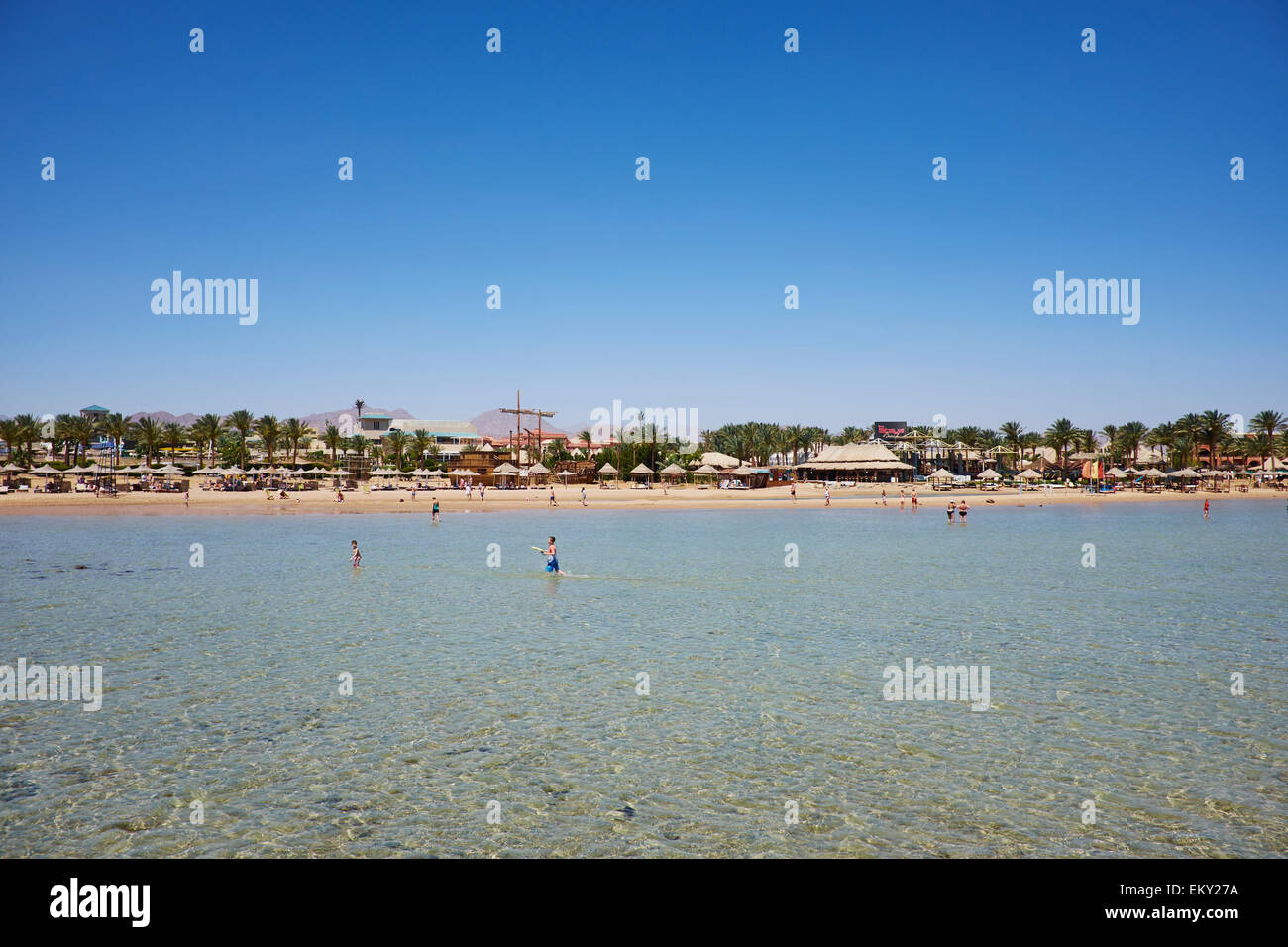 Der Strand am Roten Meer Meerenge von Tiran Sharm El Sheikh Ägypten Stockfoto