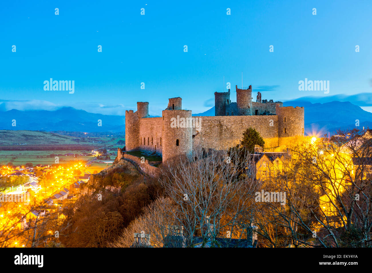 Harlech Castle, Harlech, Gwynedd, Wales, Vereinigtes Königreich, Europa. Stockfoto