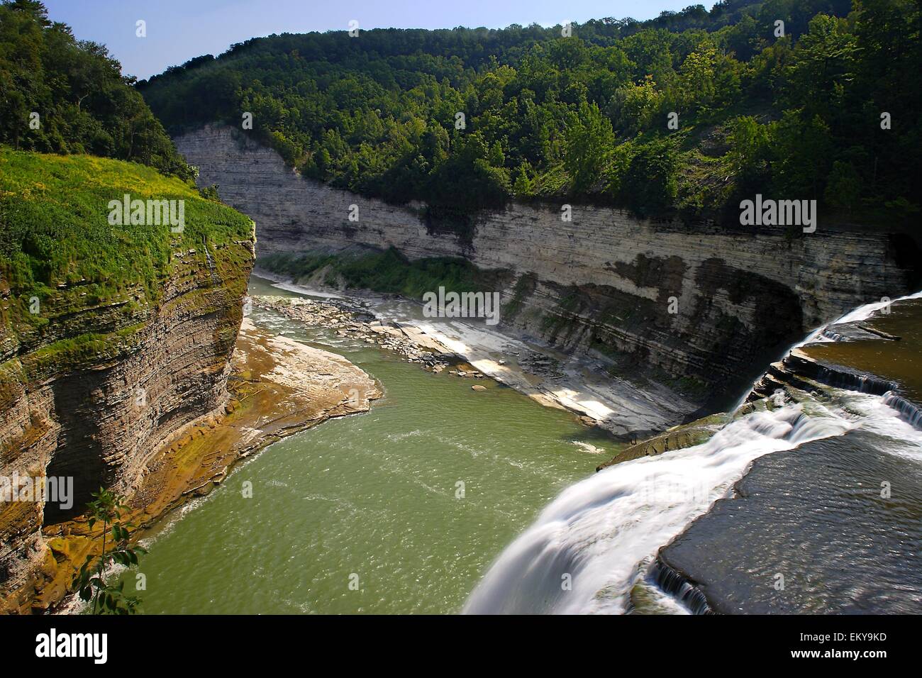 Mitte fällt im Letchworth State Park. Stockfoto