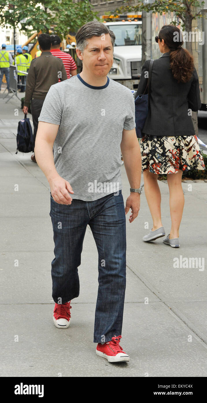 "Saturday Night Live" Veteran Chris Parnell gesichtet verlassen seine New York Hotel Featuring: Chris Parnell wo: Manhattan, New York, USA bei: 10. Oktober 2014 Stockfoto