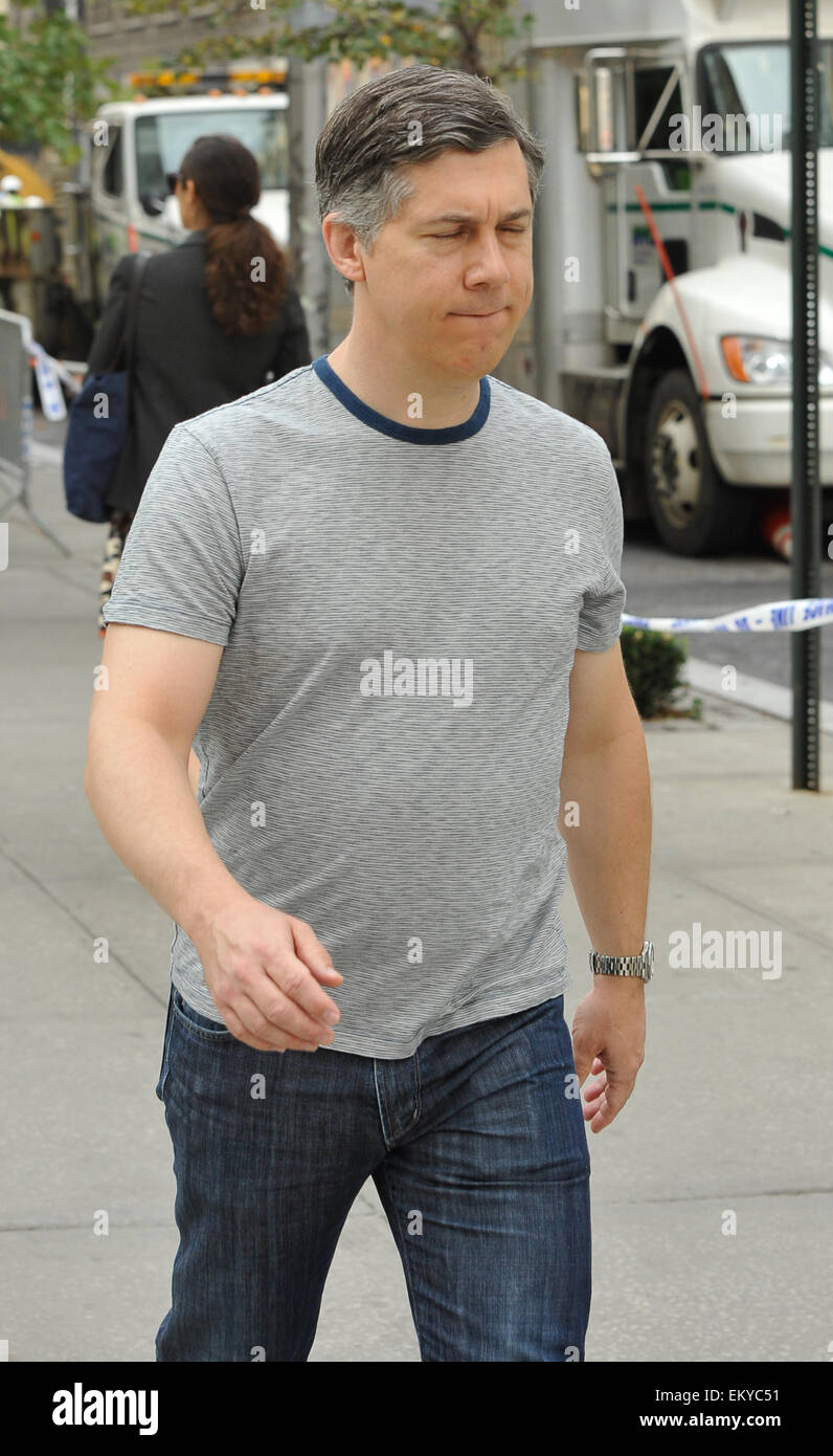 "Saturday Night Live" Veteran Chris Parnell gesichtet verlassen seine New York Hotel Featuring: Chris Parnell wo: Manhattan, New York, USA bei: 10. Oktober 2014 Stockfoto