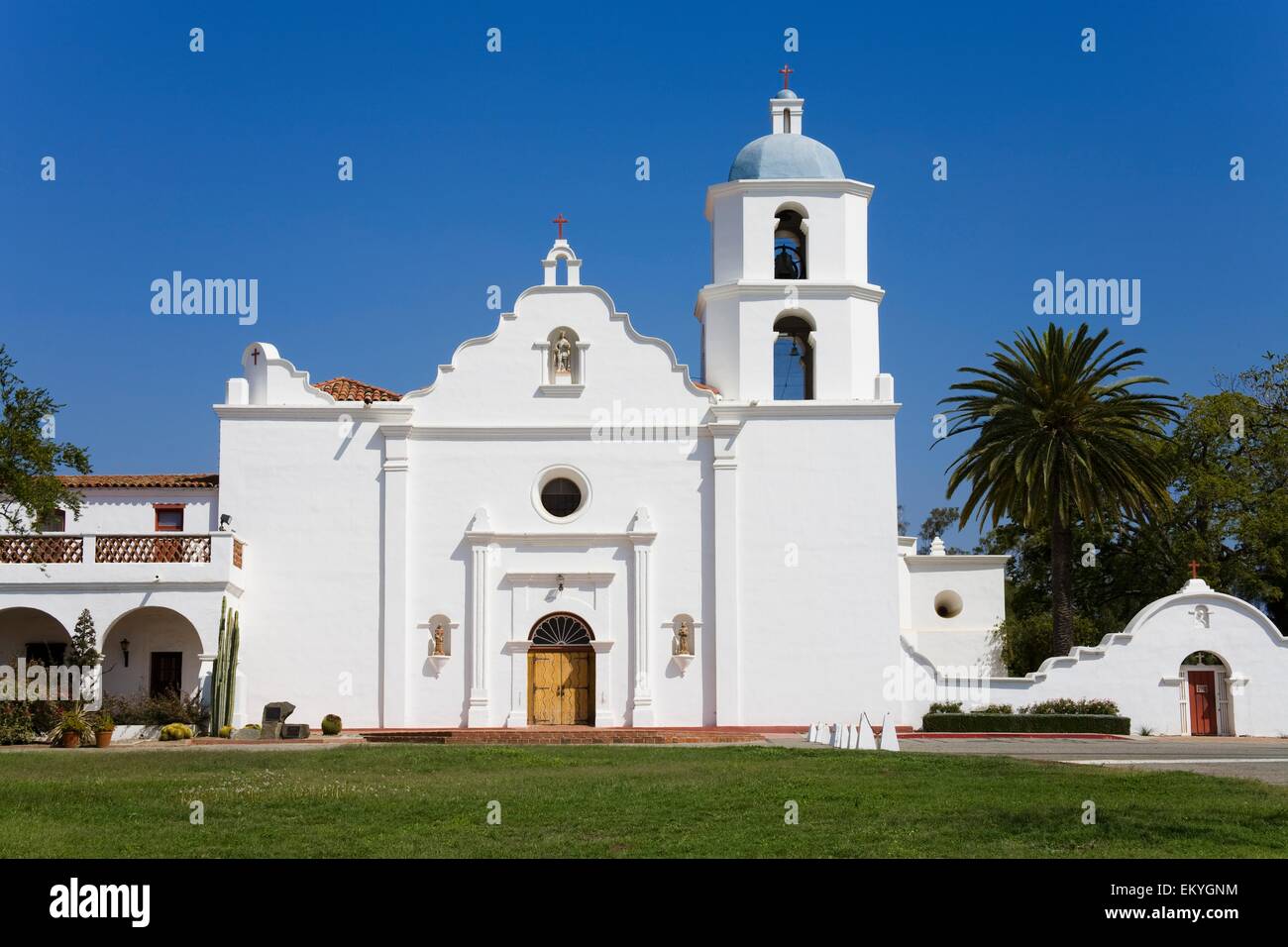 San Luis Rey Missionskirche; Oceanside, California, Vereinigte Staaten von Amerika Stockfoto