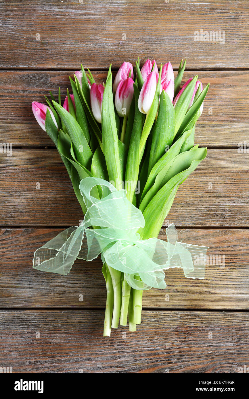 Bouquet von frischen Blumen, Frühling Tulpen Stockfoto