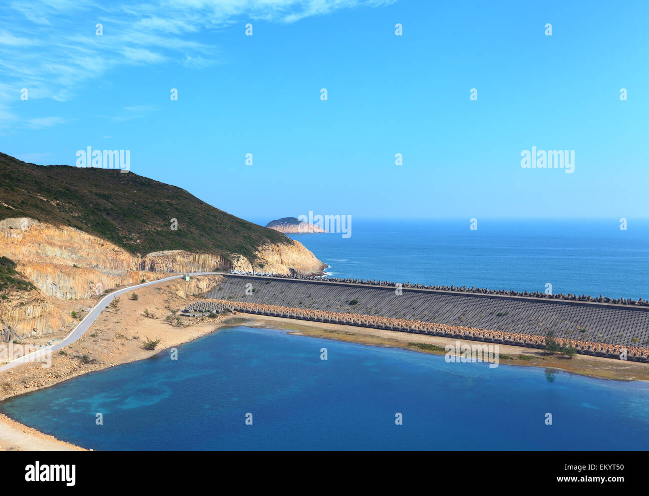 Hong Kong Geo Park, High Island Reservoir Stockfoto