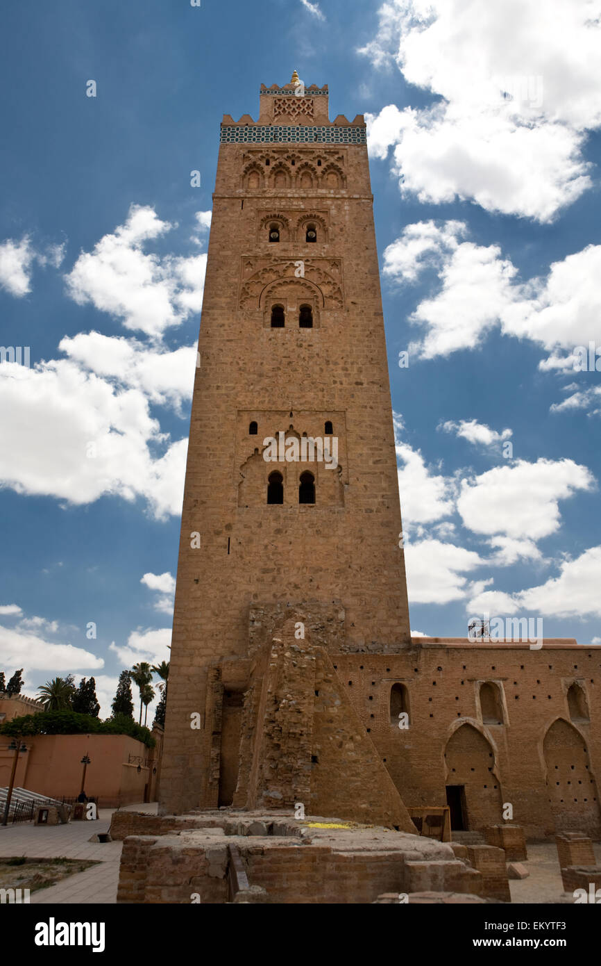 Minarett der Koutoubia-Moschee in Marrakesch, Marokko Stockfoto