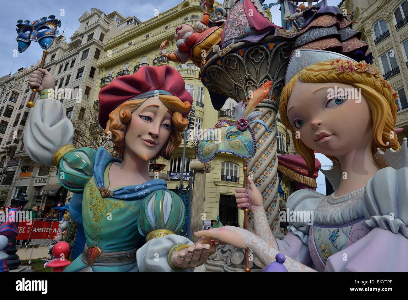 Falla Zahlen bei der Fallas Festival, Valencia, Spanien Stockfoto