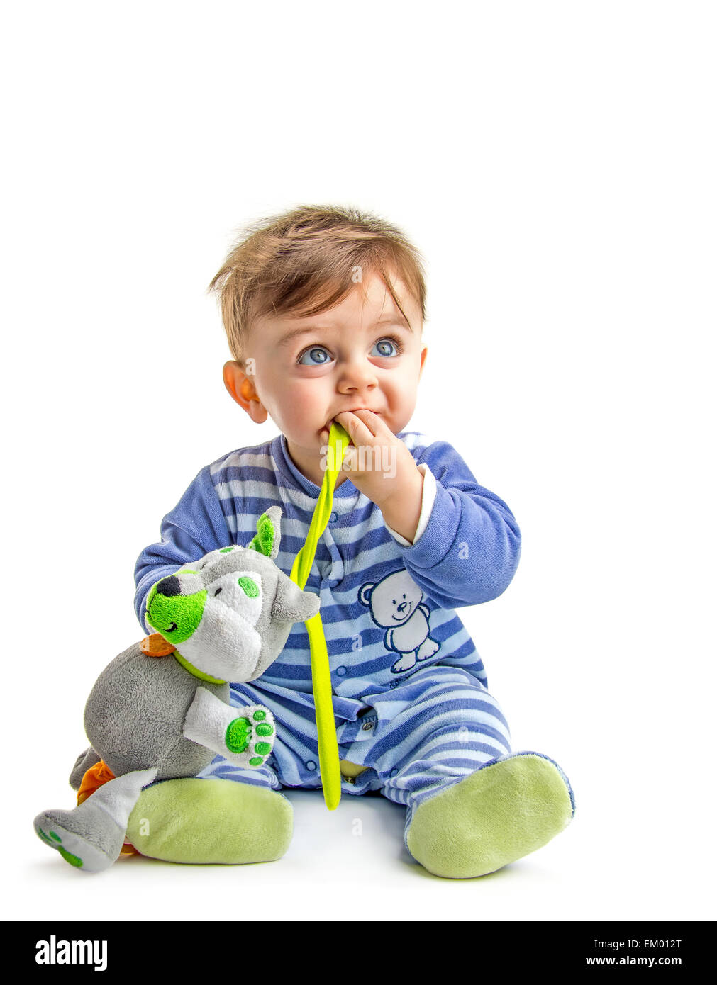 Baby mit Spielzeug Stockfoto