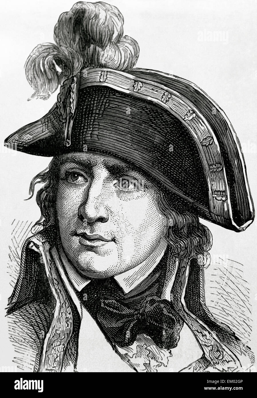 Jean-Charles Pichegru (1761-1804). Französischer General der Revolutionskriege. Gravur. Porträt. des 19. Jahrhunderts. Stockfoto
