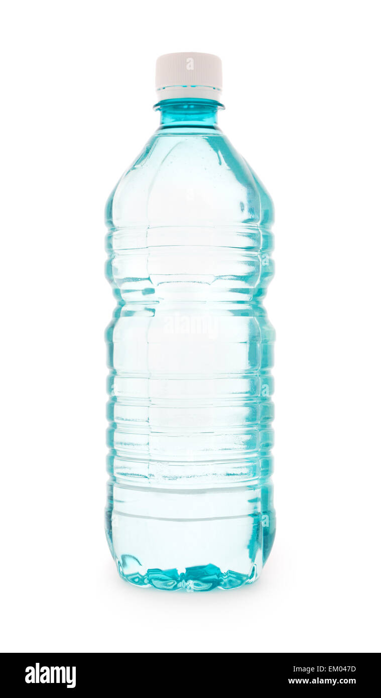 Türkis-Kunststoff-Flasche Wasser Stockfoto