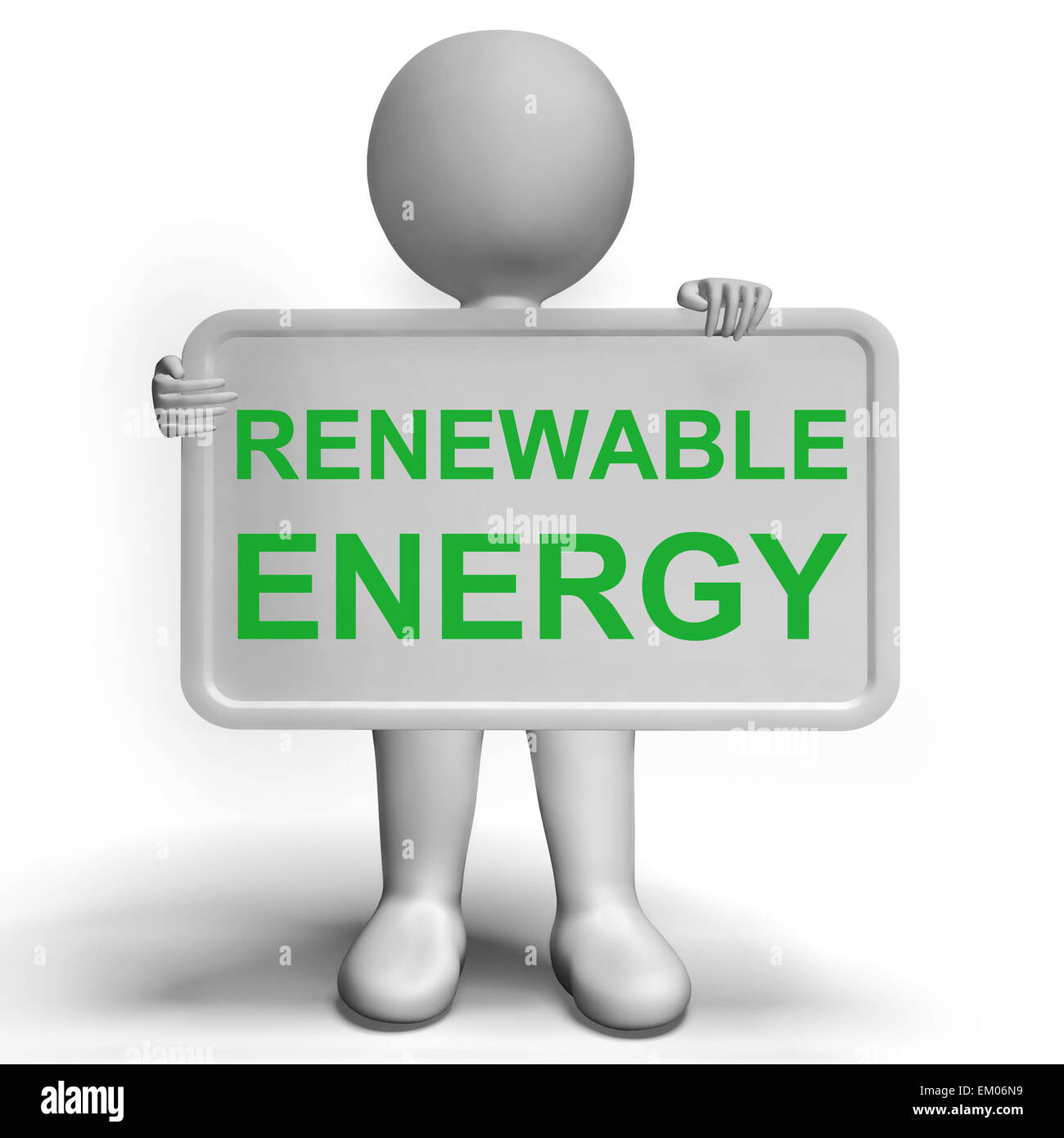 Erneuerbare Energien-Schild mit Recycling oder Wiederverwendung Stockfoto