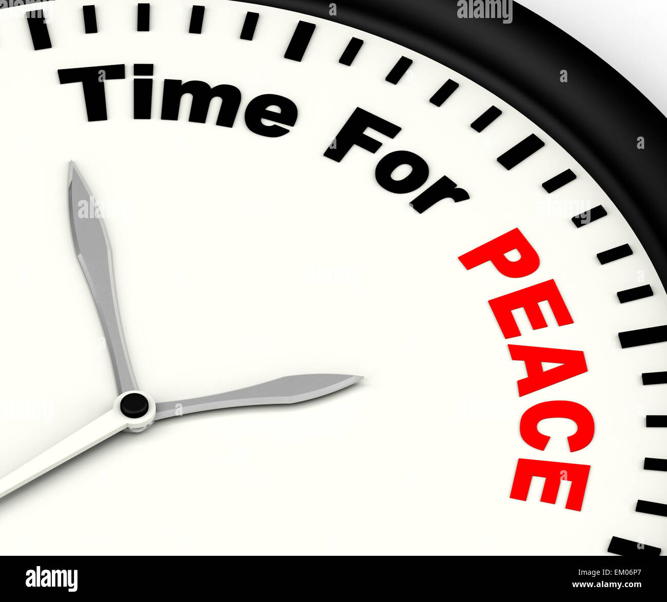 Zeit für Frieden Nachricht zeigt Anti-Krieg und friedlich Stockfoto