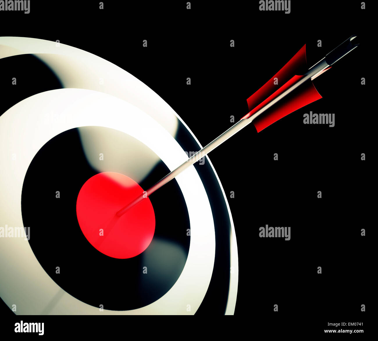 Bulls eye Ziel zeigt erfolgreiche gewinnen perfekte Ziel Stockfoto