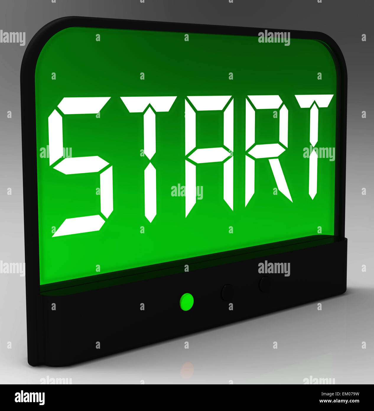 Schaltfläche "Start" auf der Uhr zeigt beginnend oder Aktivierung Stockfoto