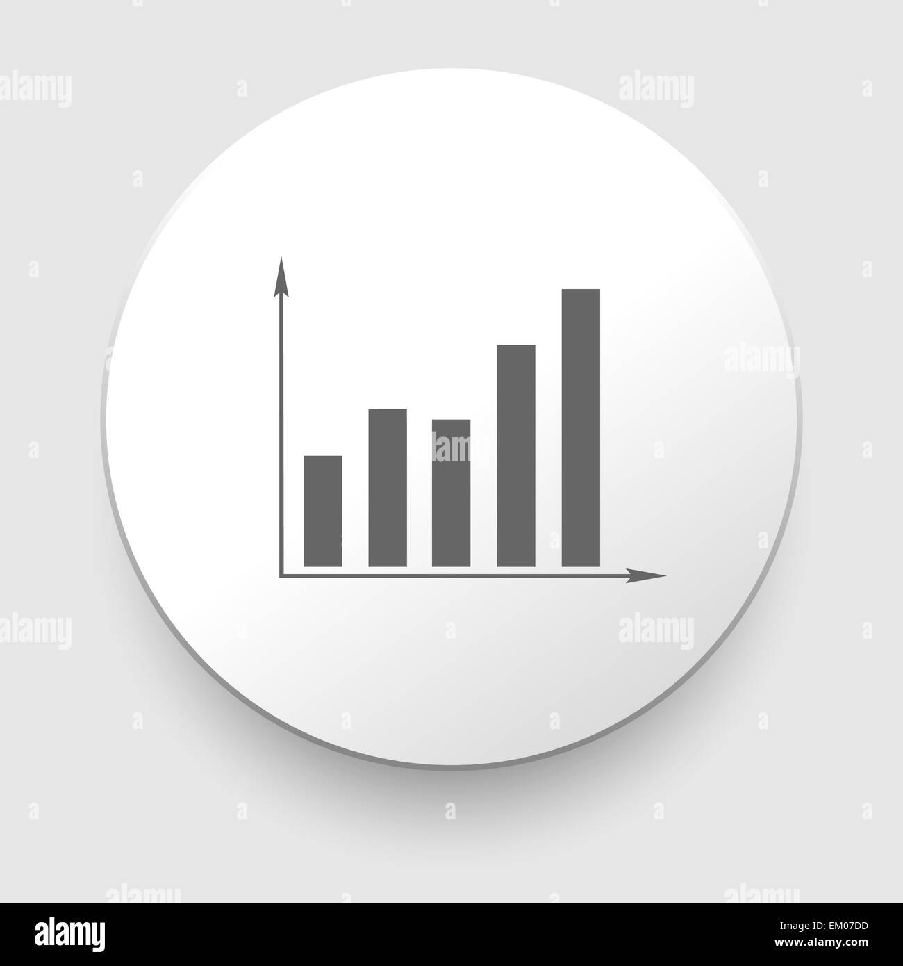 Grafik-Symbol auf runden Knopf Illustration Stockfoto