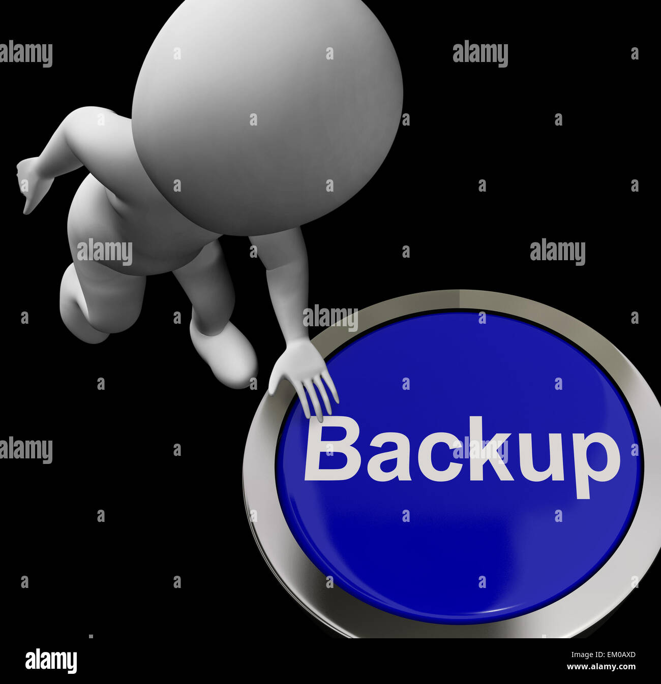 Backup-Taste für Archive und Speicherung von Daten Stockfoto