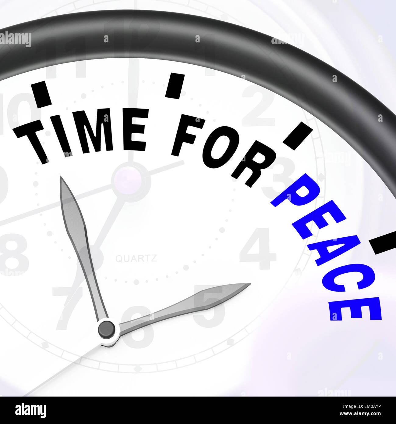 Zeit für Friedensbotschaft zeigt Anti-Krieg und friedlich Stockfoto