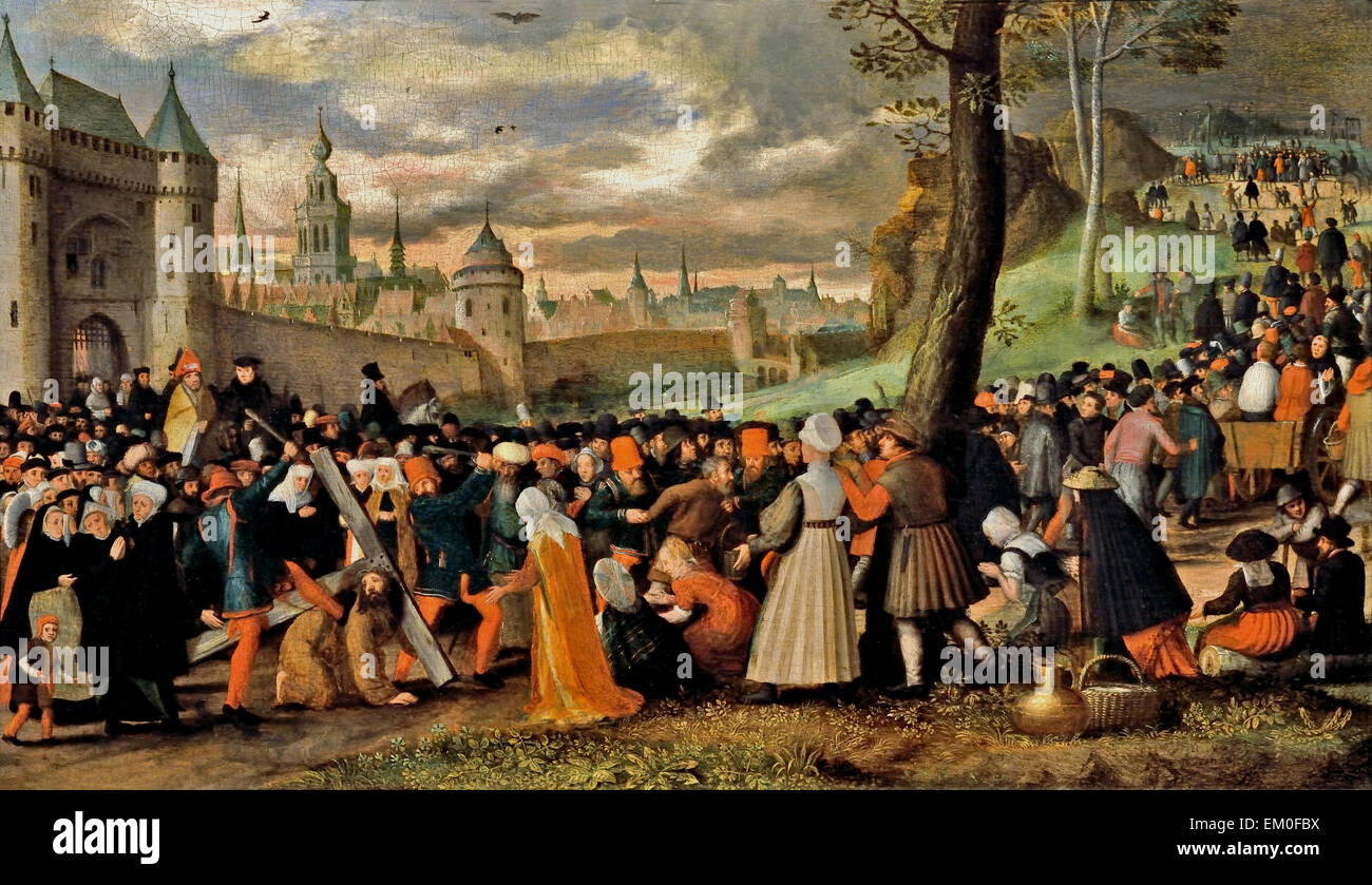 Das Lager der Kreuz 1575 Gillis Mostaert 1554-1598 Antwerpen niederländischen flämischen Belgien Belgien Niederlande Stockfoto