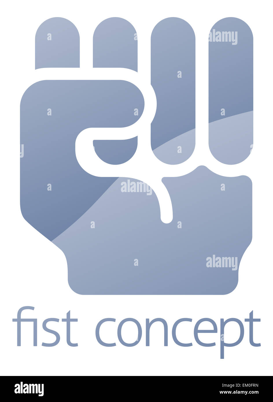Faust-Symbol Konzept Abbildung einer Hand in Clench Faust Geste Stockfoto