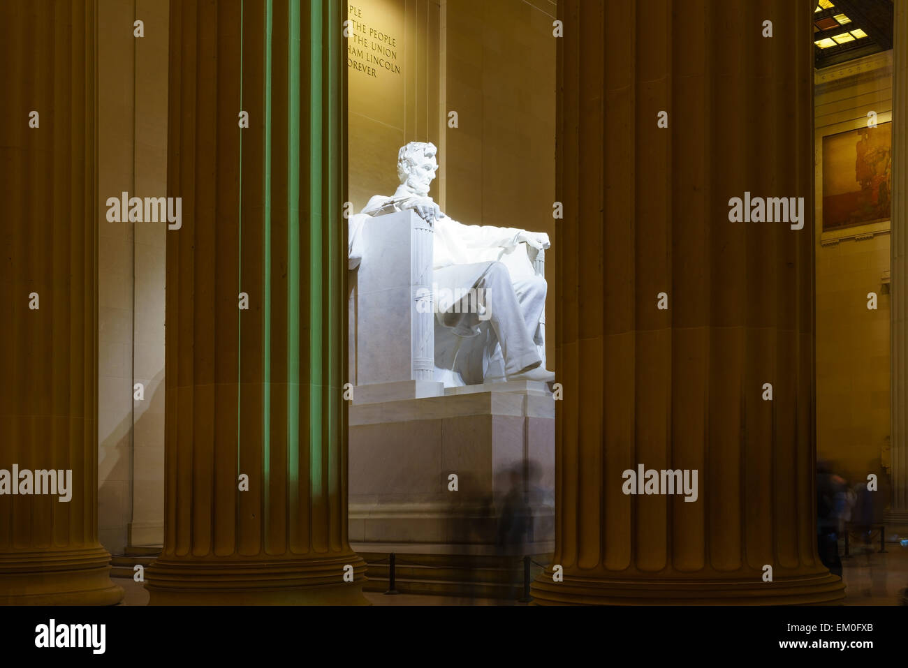Das Lincoln Memorial in der Nacht in Washington DC, USA. Stockfoto