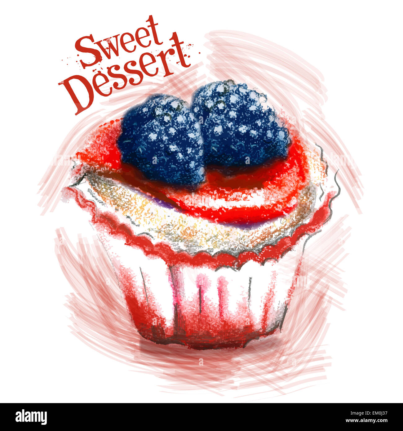 süßes Dessert Vektor-Logo-Design-Vorlage. Kuchen, Gebäck oder Brownie, Pie-Symbol. Stockfoto