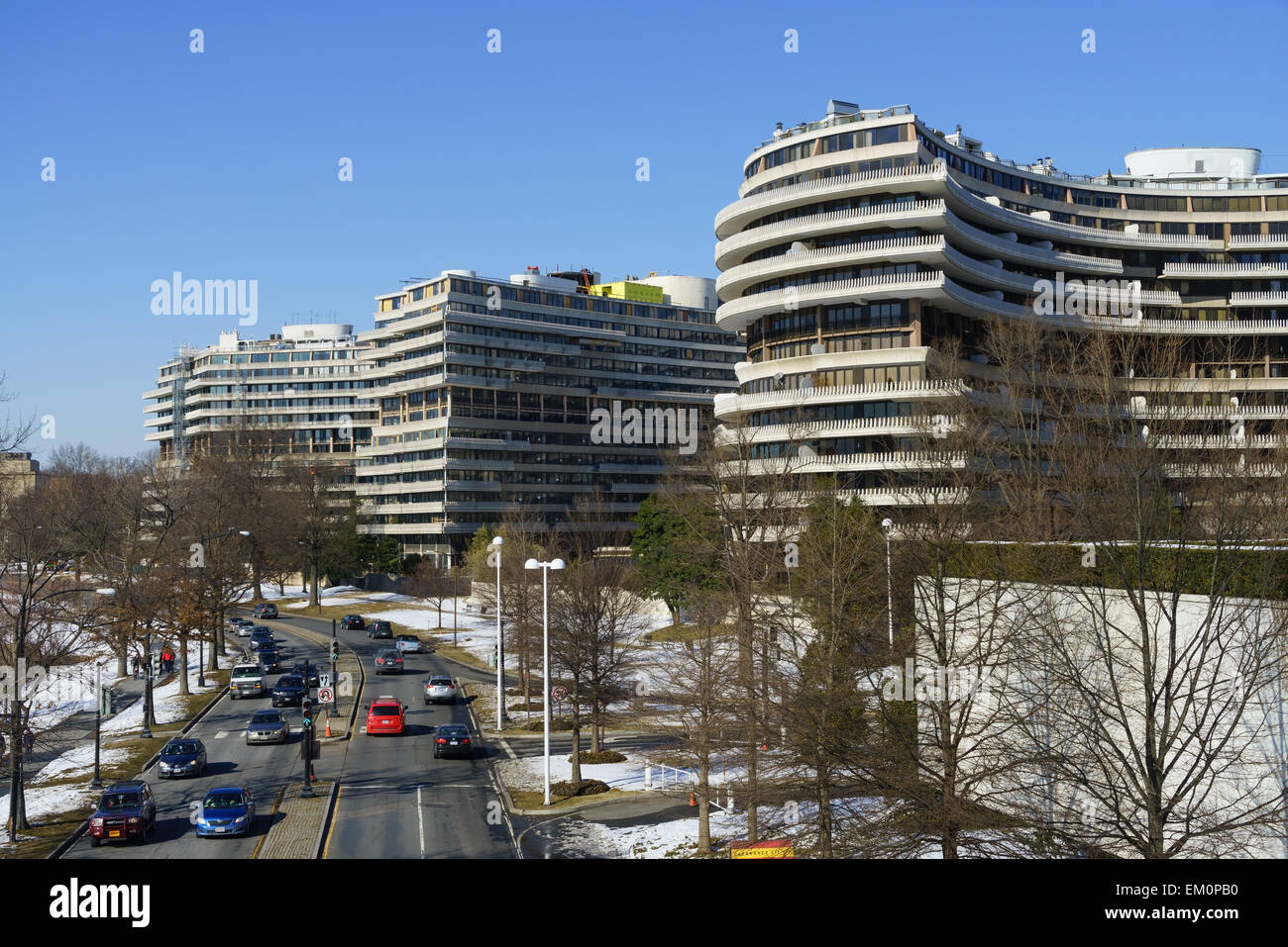 Die Watergate-Komplex, Apartments und Hotel am Ufer des Potomac River, Washington DC USA. Stockfoto