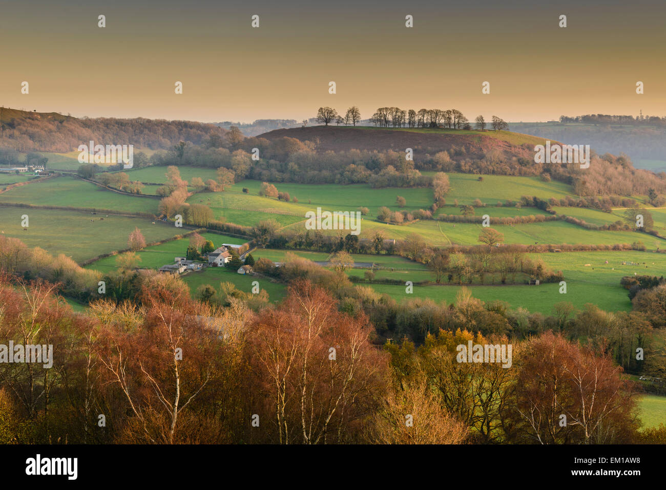 Blick vom erreichte nach unten, in der Nähe von Dursley, Gloucestershire, UK Stockfoto