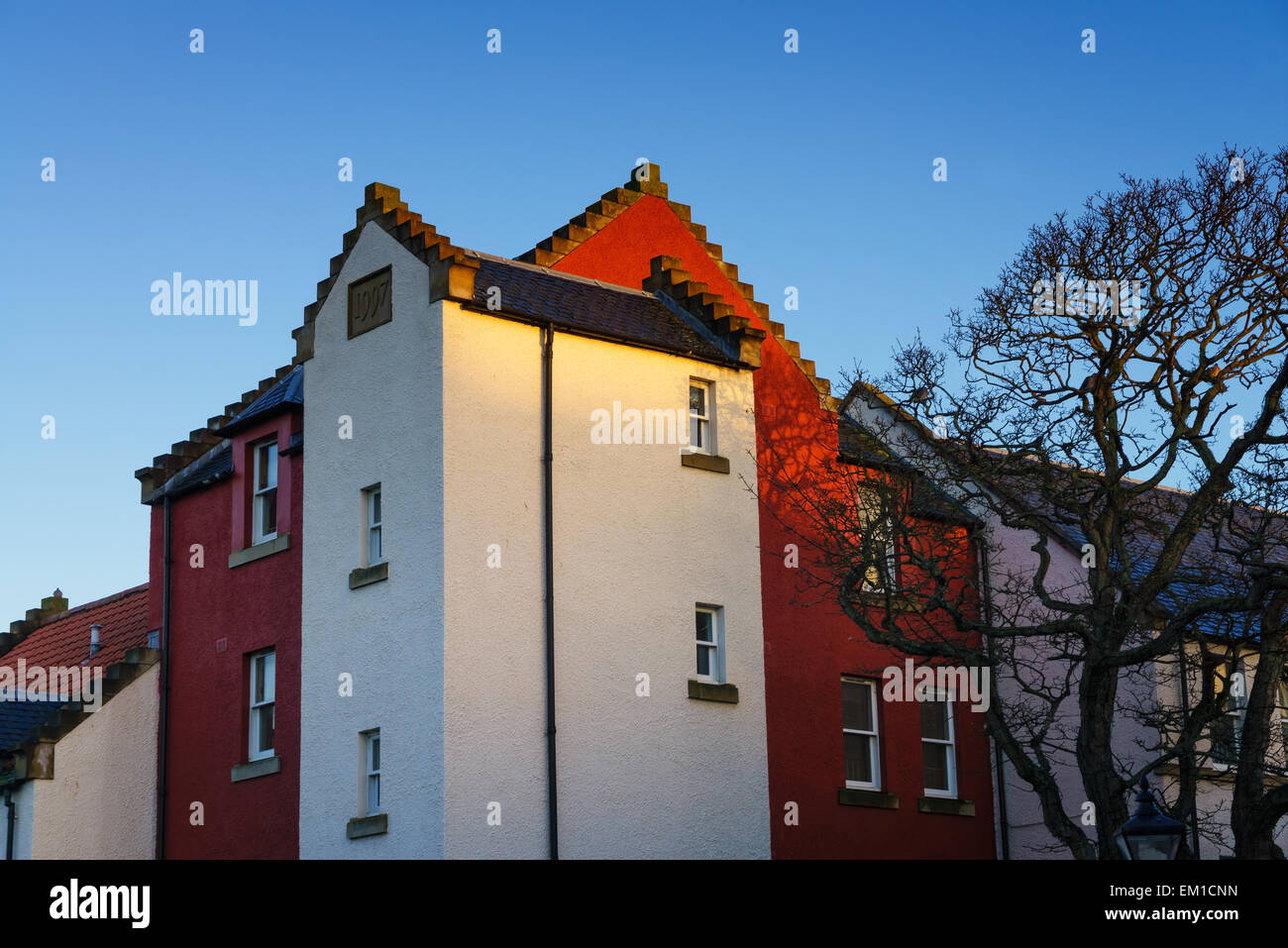 Wohnung Neubau errichtet in einem sympathischen Stil in einem traditionellen Meer Stadt von North Berwick, East Lothian, Schottland. Stockfoto