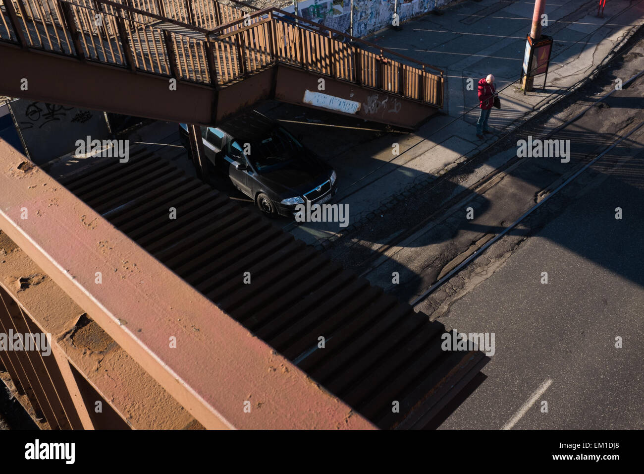 Dokumentation der öffentliche Verkehr und seine Intimität in Bratislava. Stockfoto