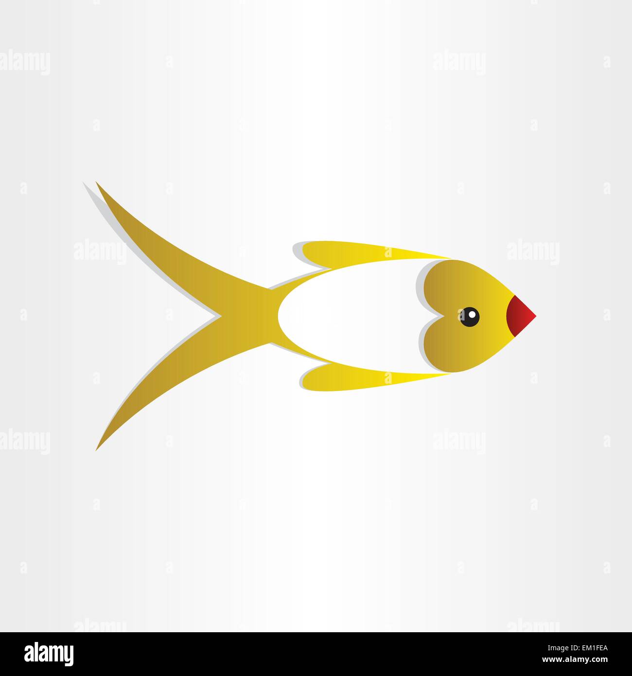 Goldener Fisch Valentinstag Liebe Symbol Design-element Stock Vektor