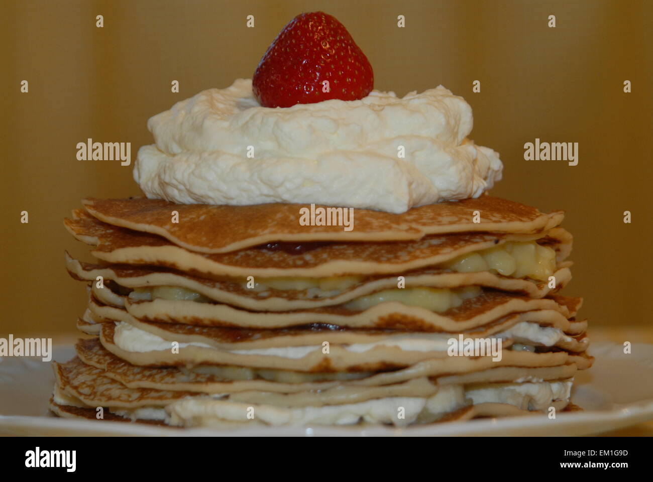 Stapel von Pfannkuchen. Stockfoto