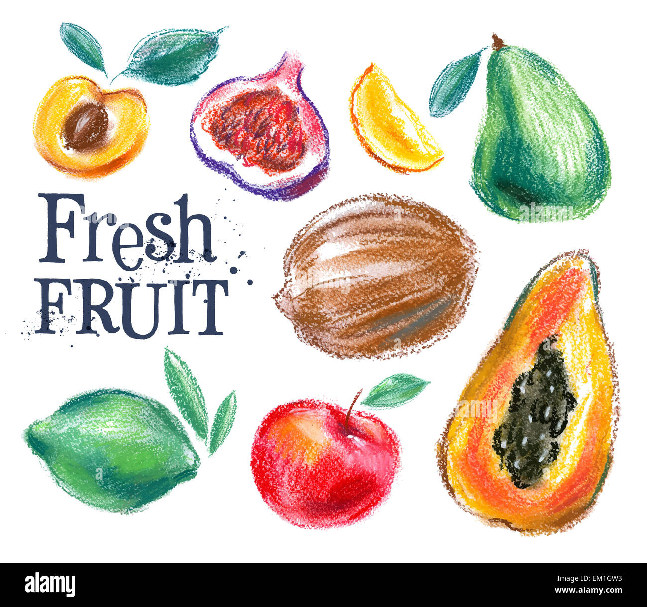 Reife Frucht Vektor-Logo-Design-Vorlage. frische Lebensmittel oder Ernte-Symbol. Stockfoto