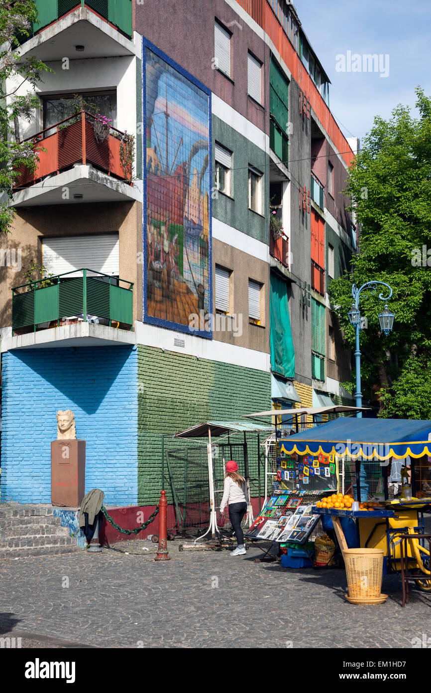 Farbenfrohe Gebäude. Caminito Straße. La Boca-Viertel. Buenos Aires. Argentinien Stockfoto