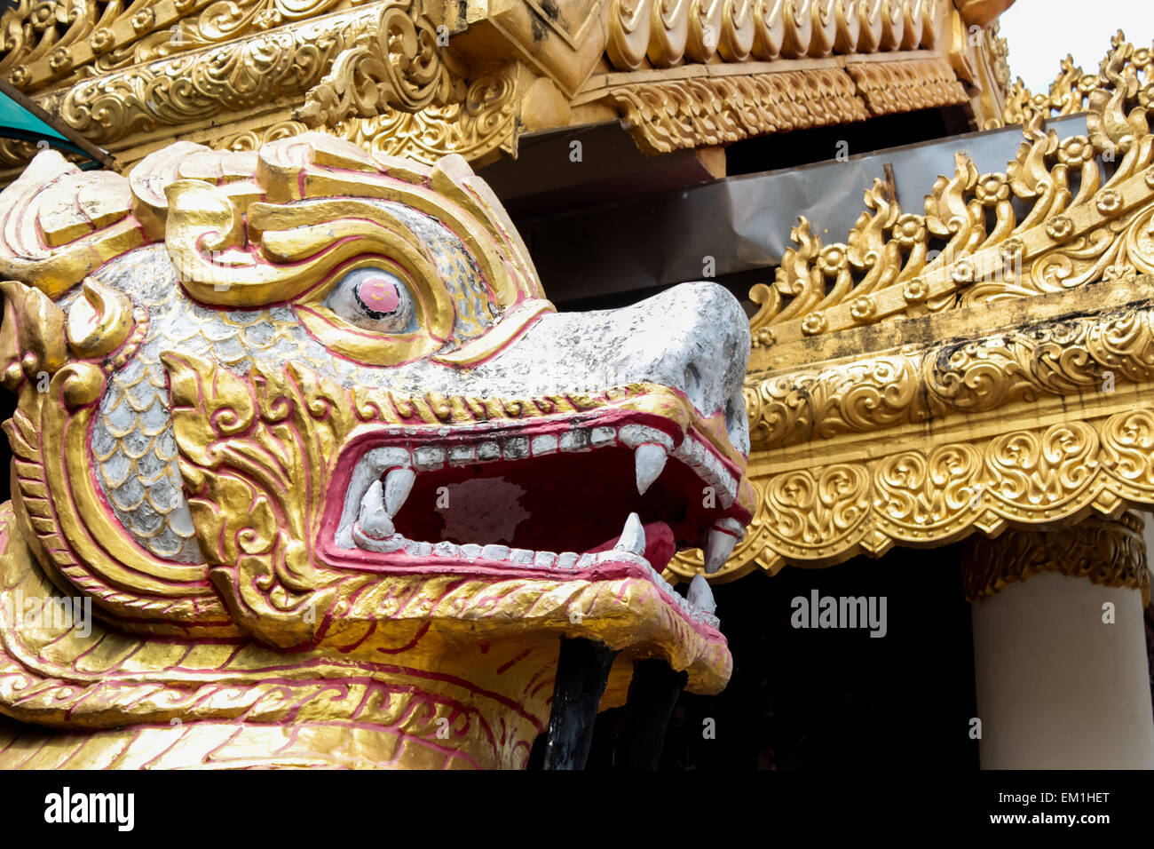 Detail aus Dhamikarama birmanischen Tempel in Penang, Malaysia Stockfoto