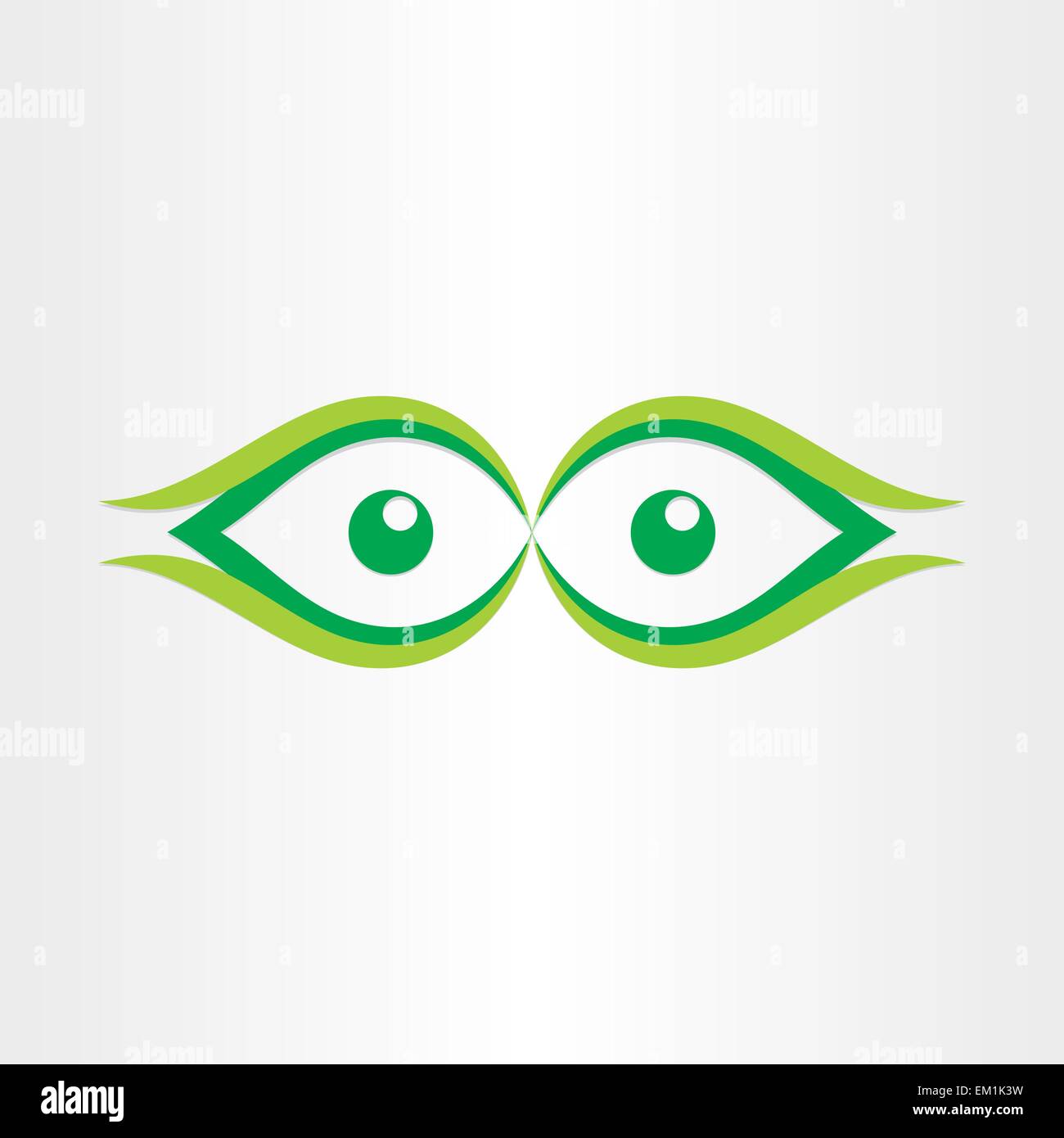das menschliche Auge stilisiert Symbol sehen Sie grüne Punkt gerade  Vorderansicht Stock-Vektorgrafik - Alamy
