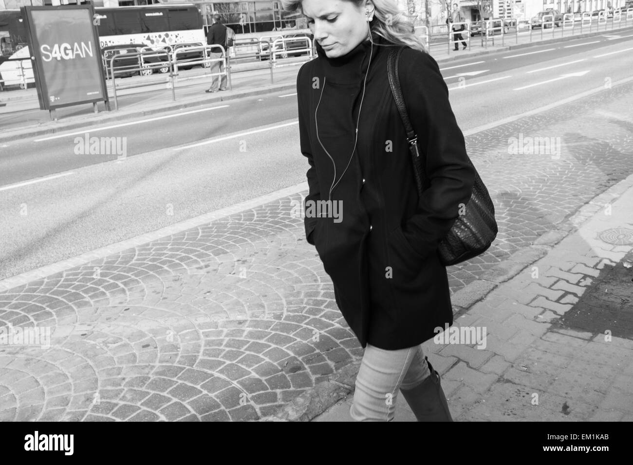 Dokumentation der öffentliche Verkehr und seine Intimität in Bratislava. Stockfoto