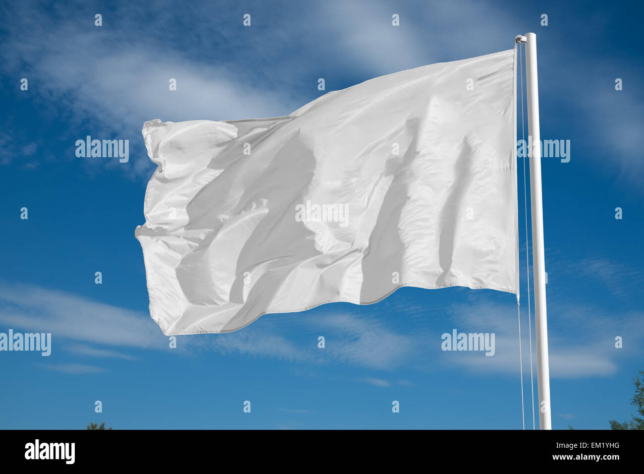 Weiße Fahne Stockfoto