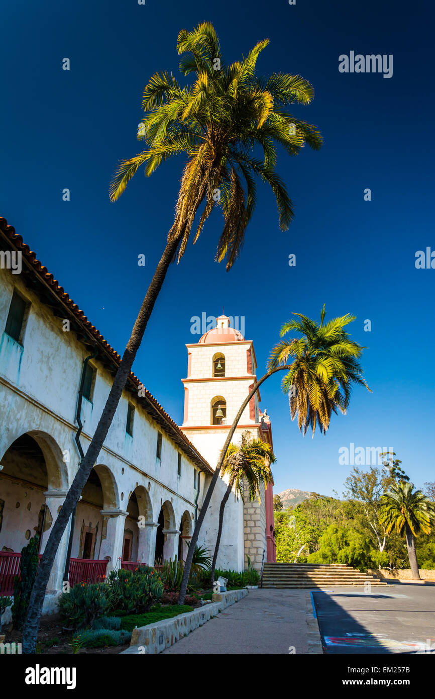 Alte Mission Santa Barbara in Santa Barbara, Kalifornien. Stockfoto