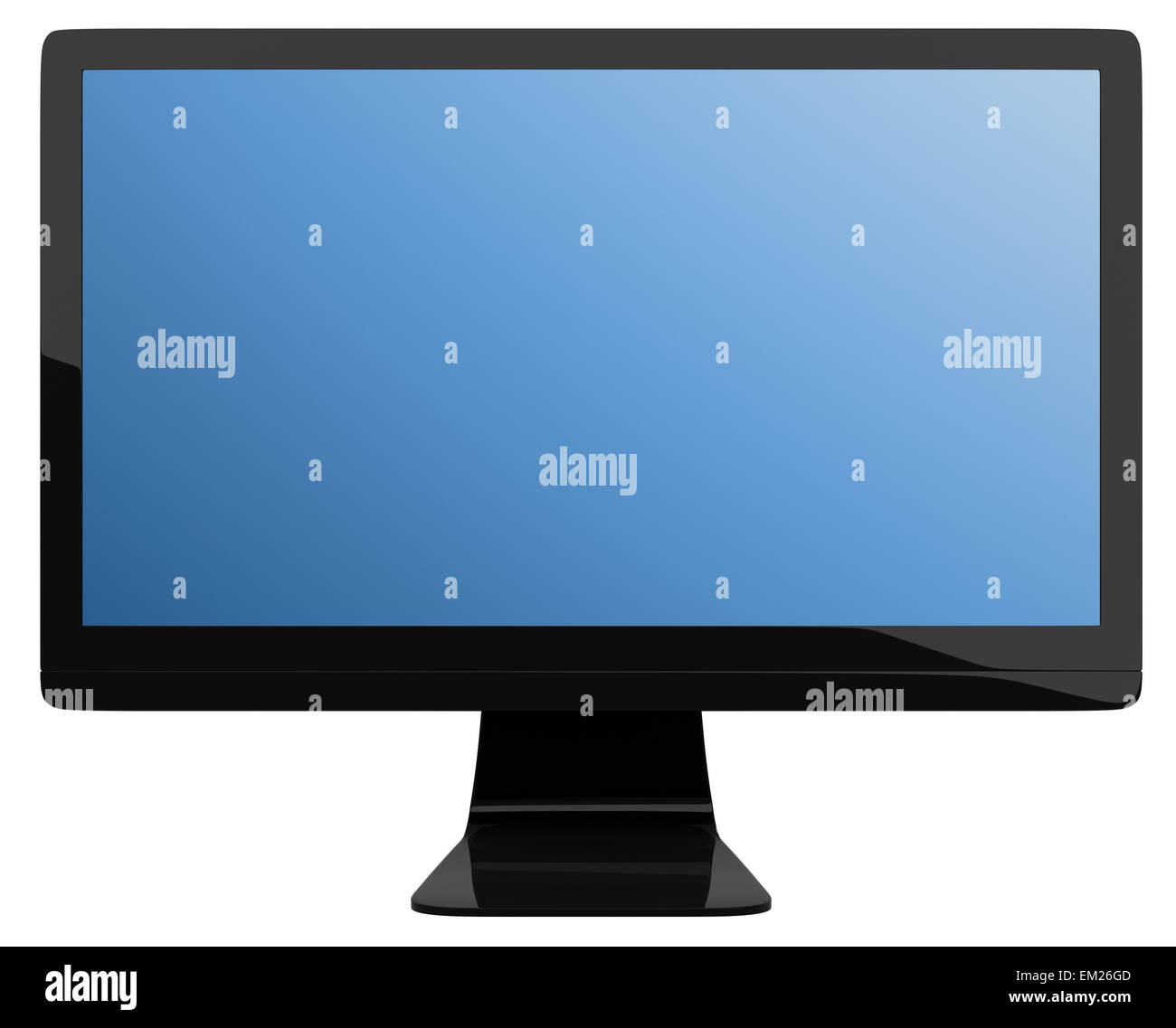 Computer-Bildschirm auf weißem Hintergrund. Stockfoto
