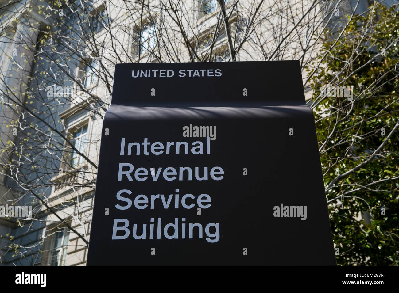 Eine Außenansicht des Internal Revenue Service (IRS)-Hochhaus in der Innenstadt von Washington, DC. Stockfoto