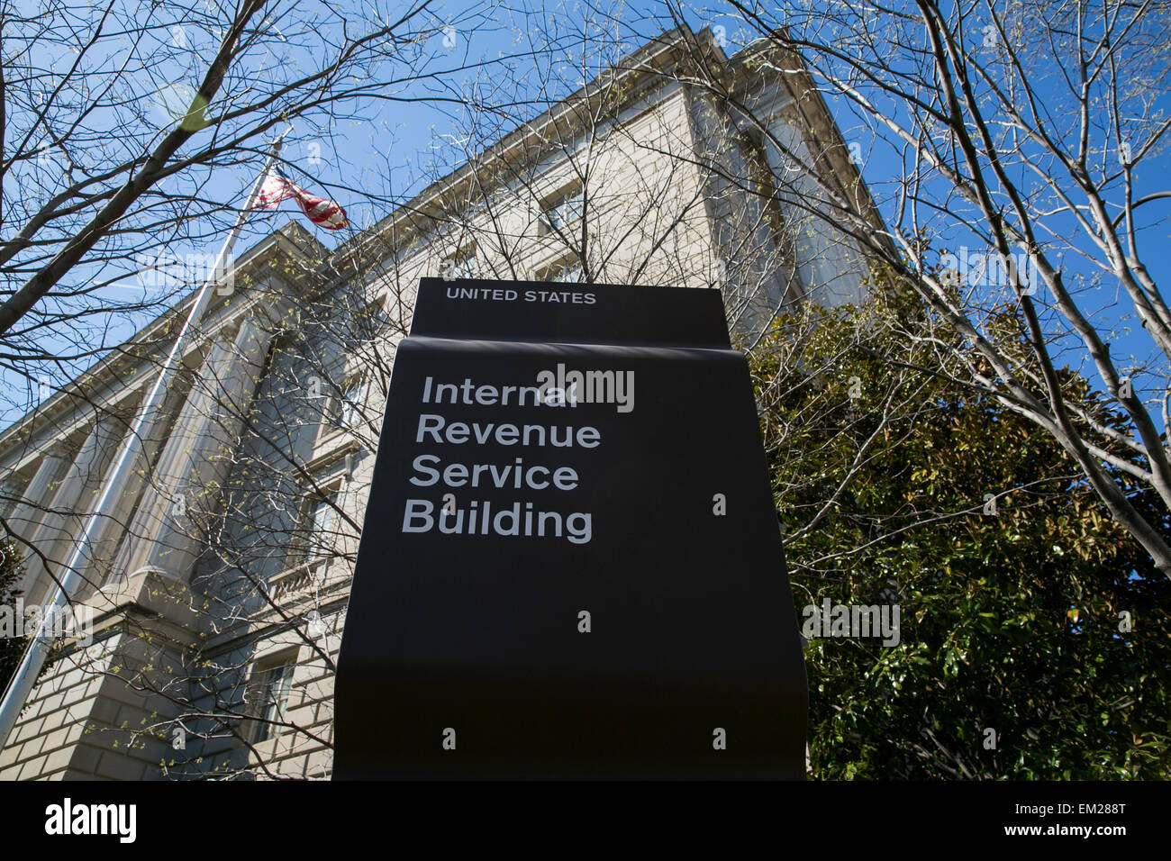 Eine Außenansicht des Internal Revenue Service (IRS)-Hochhaus in der Innenstadt von Washington, DC. Stockfoto