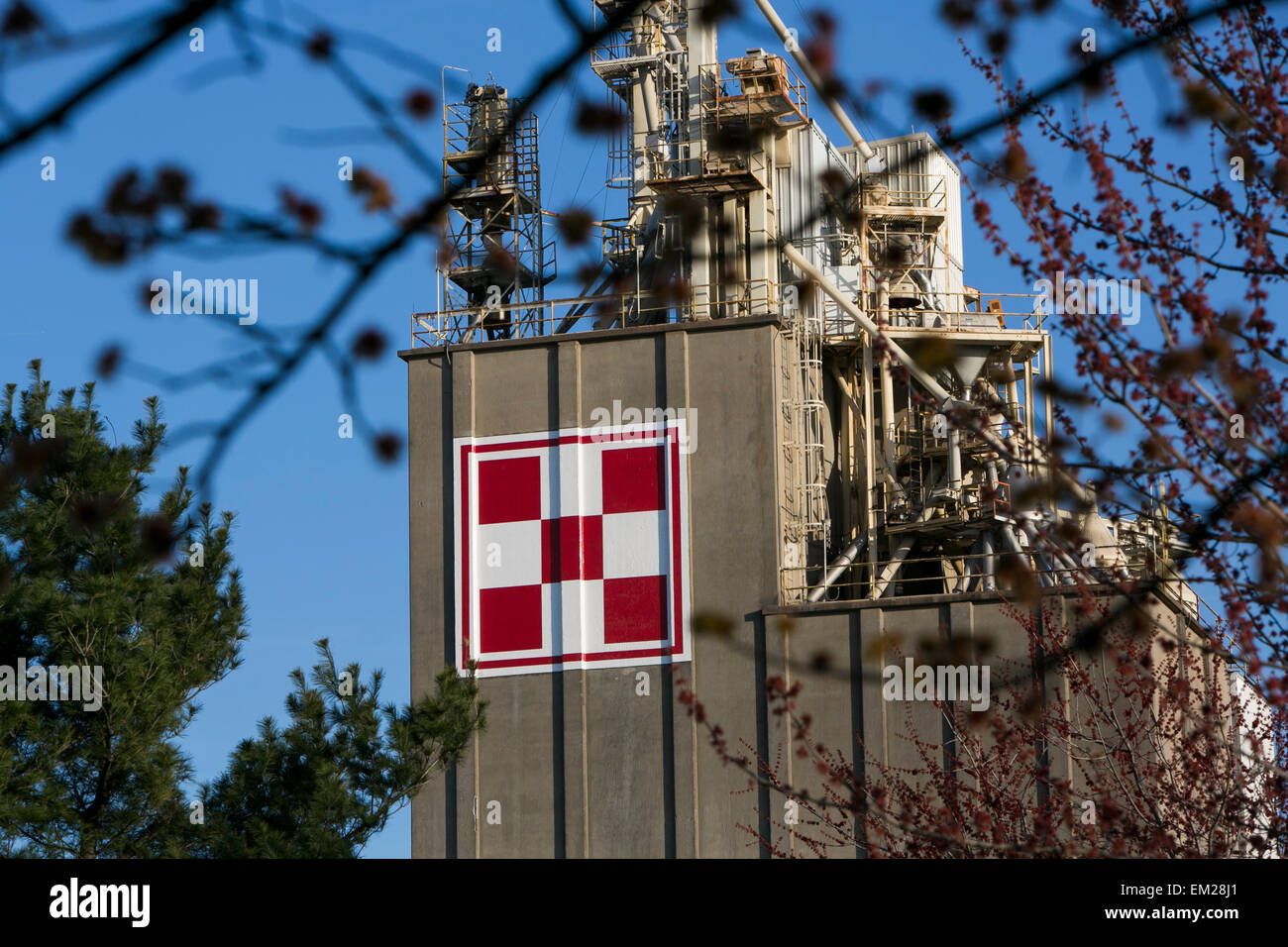 Ein Logo-Zeichen außerhalb einer Einrichtung von Purina Animal Nutrition LLC, eine Tochtergesellschaft von Land O' Lakes, Inc., in Lancaster, Pen besetzt Stockfoto