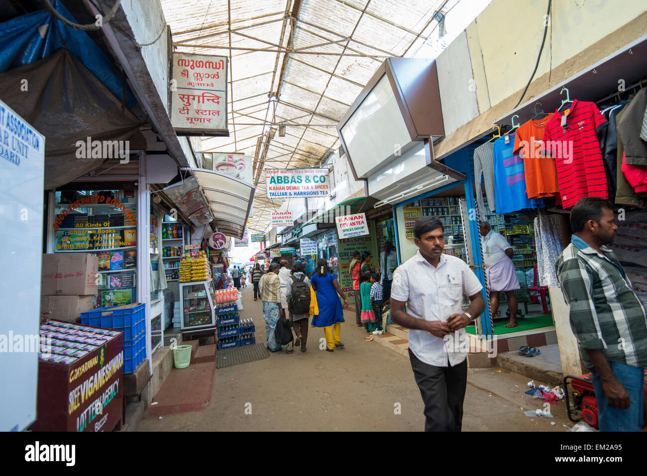 Markthalle in Munnar, Kerala Indien Stockfoto