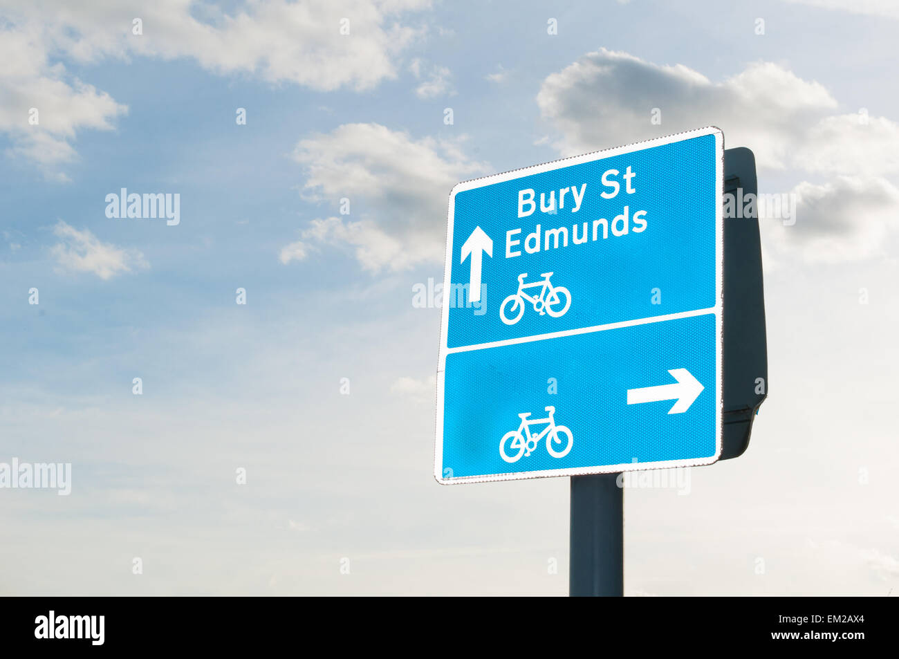 Richtung für Bury St Edmunds und Radfahrer Pfad Stockfoto
