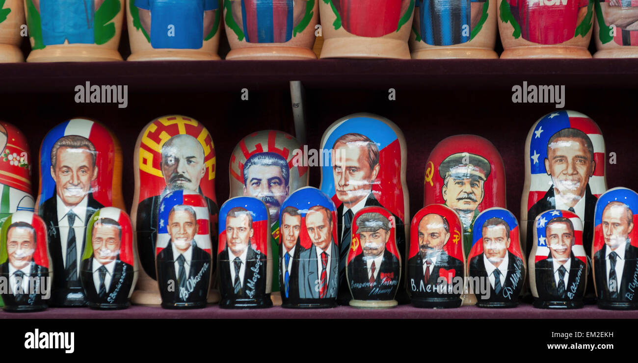 Souvenirs russische Staatschef Bilder; St. Petersburg Russland Stockfoto