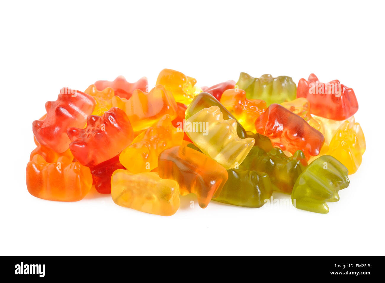 Gelee Gummibärchen isoliert auf weißem Hintergrund Stockfoto